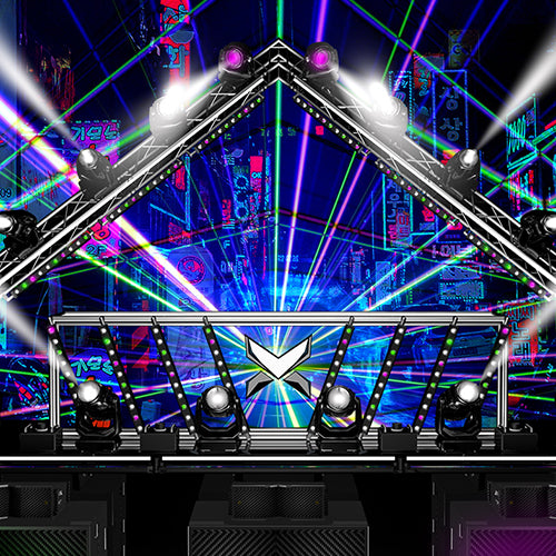 SoundWave 3D Stage background for dj, OBS Streamlabs