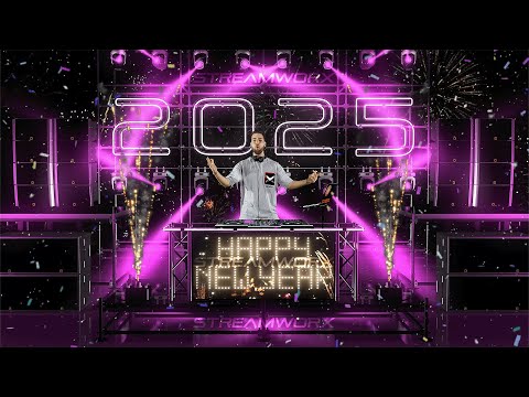 NYE 2025 Video 3D Stage background for dj, OBS Streamlabs