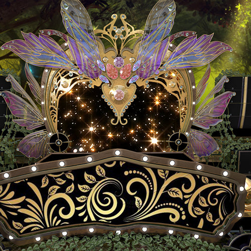 Golden Fairy 3D Stage background for dj, OBS Streamlabs