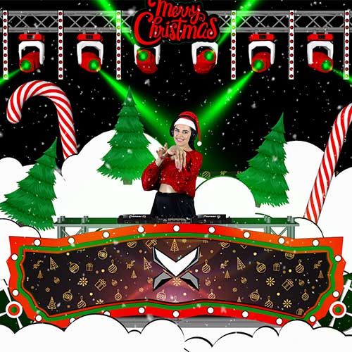 Jingle Bells 3D Stage background for dj, OBS Streamlabs