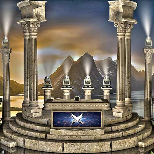 Olympia 3D Stage background for dj, OBS Streamlabs