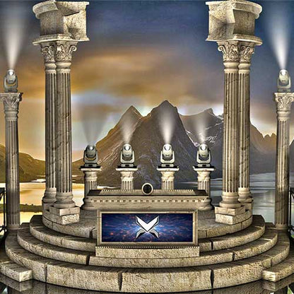 Olympia 3D Stage background for dj, OBS Streamlabs