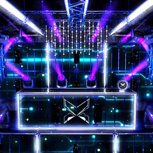 Underground 3D Stage background for dj, OBS Streamlabs